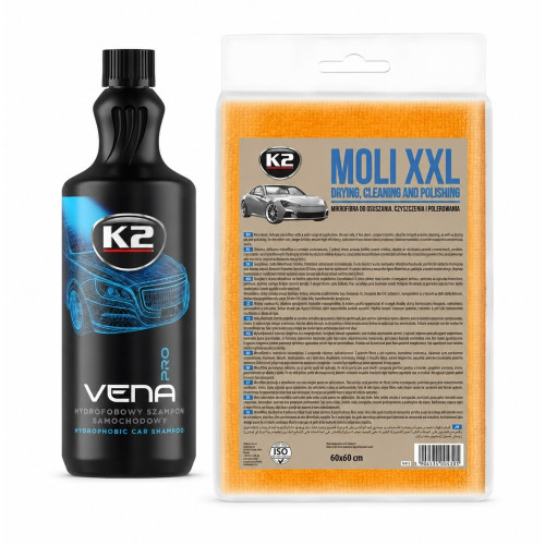 K2 Vena Pro 1L Autoshampoo Hydrophob + Moli XXL Mikrofasertuch 60x60cm