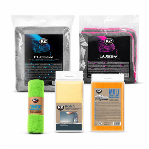 K2 8x Mikrofasertücher Set Flossy Lussy Bona Moli Trocknen Polieren Auto