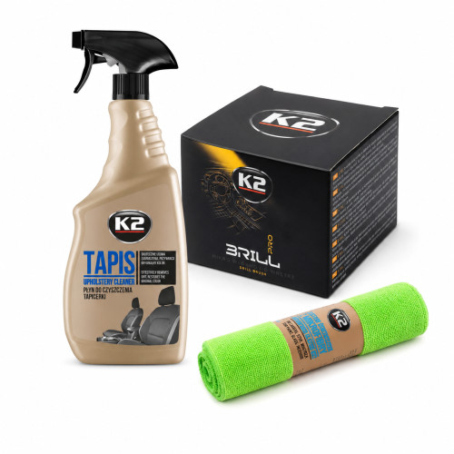 K2 Tapis 750ml Polsterreiniger Set Brill Bohrbürste 4x Mikrofasertücher