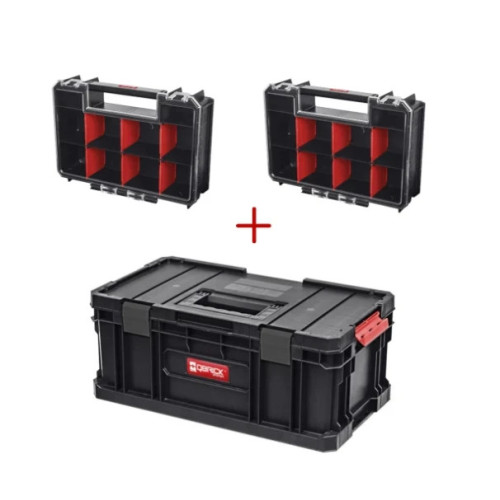 Werkzeugkoffer Werkzeugkasten QBRICK 1606 Box mit 2 Organizer Werkzeugkiste