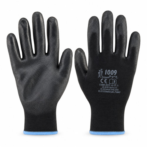 12 Paar URGENT 1009 Arbeitshandschuhe – Polyester, PU-beschichtete Handfläche