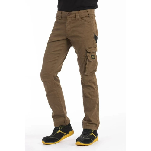 Rica Lewis JOBC Arbeitshose Herren Stretch Fibreflex Multipocket Tobacco Braun