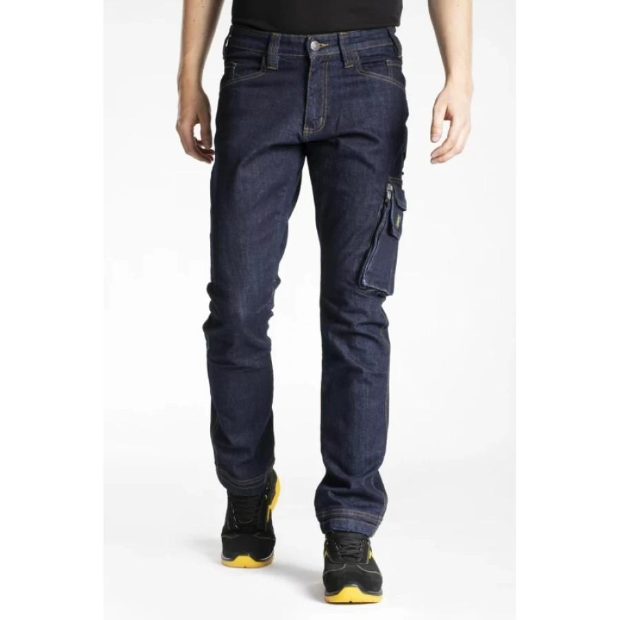 Rica Lewis JOBA Arbeitsjeans Herren Stretch Arbeitshose Multipocket Dunkelblau